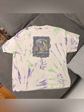 Vintage Hocus Pocus Graphic Tee Green Purple tie dye Movie shirt Size 2XL